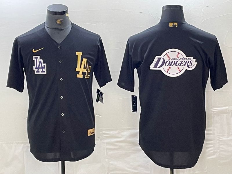 Men Los Angeles Dodgers Blank Black gold 4 th generation Nike 2024 MLB Jersey style 6